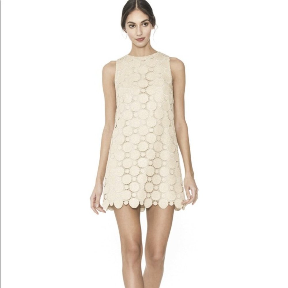NWT Alice + Olivia Gold Clyde Metallic Dress